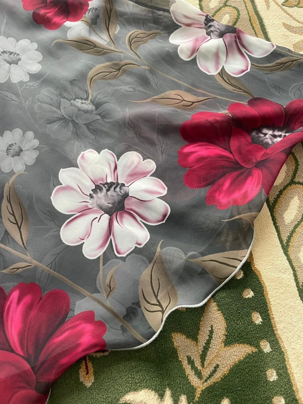 Floral formal dress close-up finish
