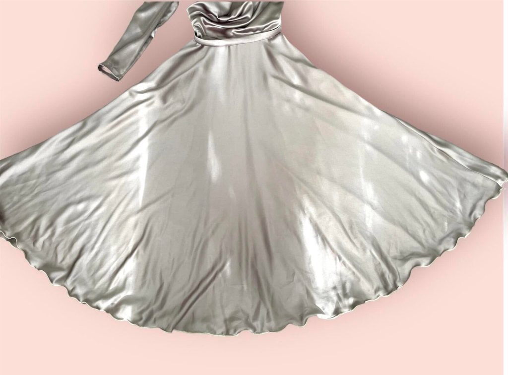 Silver party dress full view