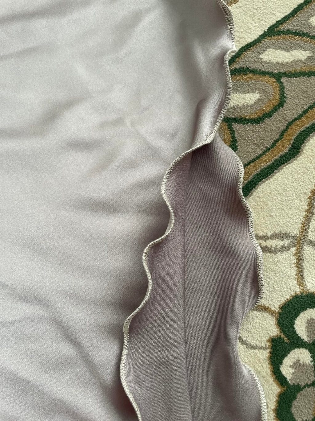 Silver party dress rolled hem
