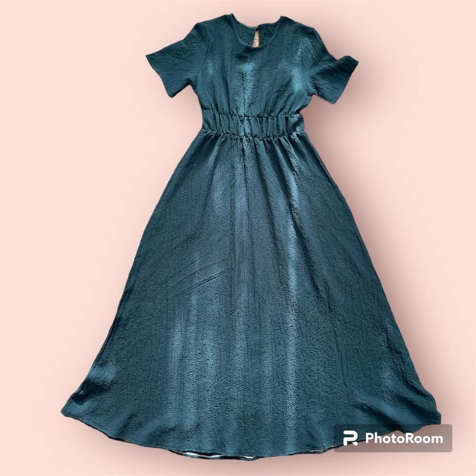 Teal formal dress full view